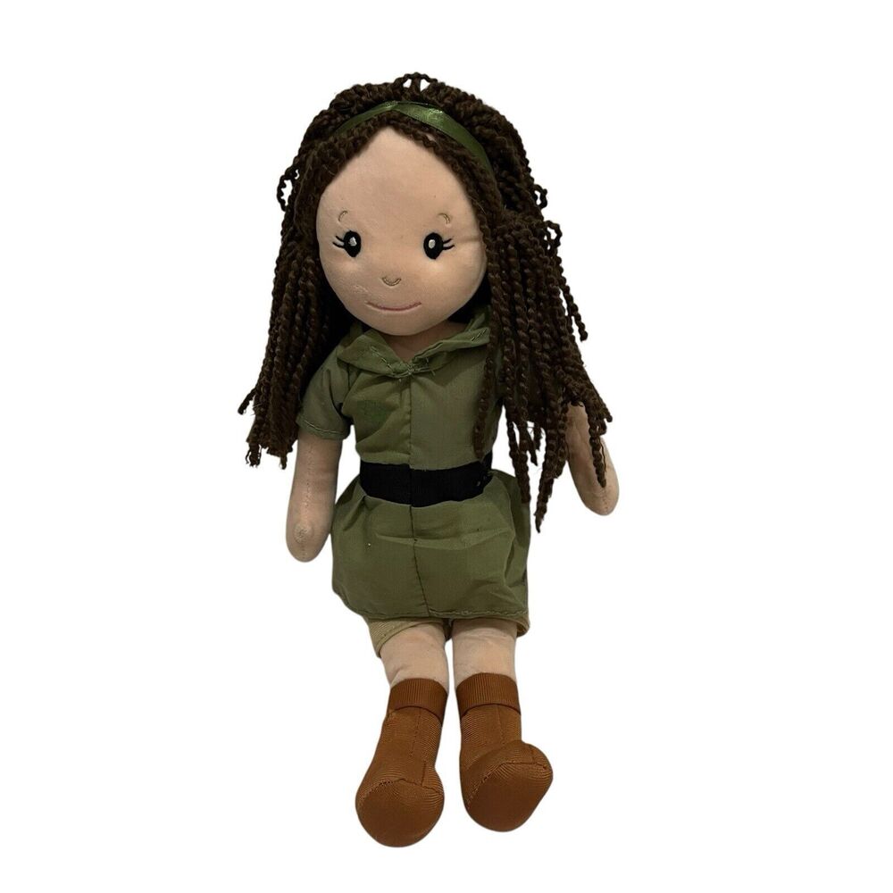 The Petting Zoo Zookeeper Plush Girl Doll Brown Hair 15" Stuffed Figure Toy
